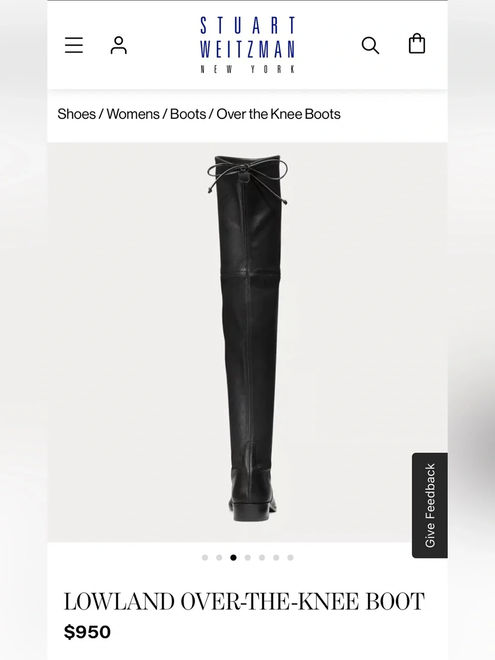 Stuart Weitzman Lowland Black Over-the-Knee Leather Boots